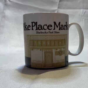 Starbucks Collectors Pike Place Market First Store Mug in White and Tan 2008
